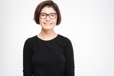 Kameraya bakarak bardaklarda mutlu kadın