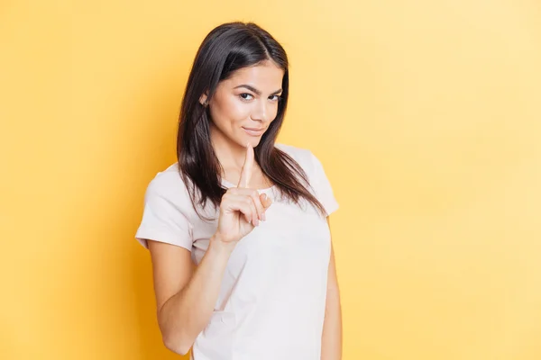 Pretty woman waving her finger — Stock Photo, Image