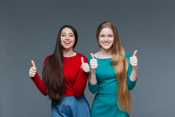 Két vidám fiatal lányok remek felbukkan — Stock Fotó