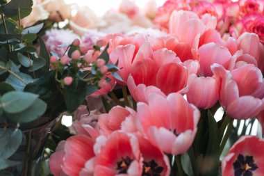 taze Pembe Lale buketi 