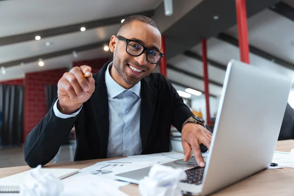 Young handsome businessman pointing at you — Stock Photo, Image