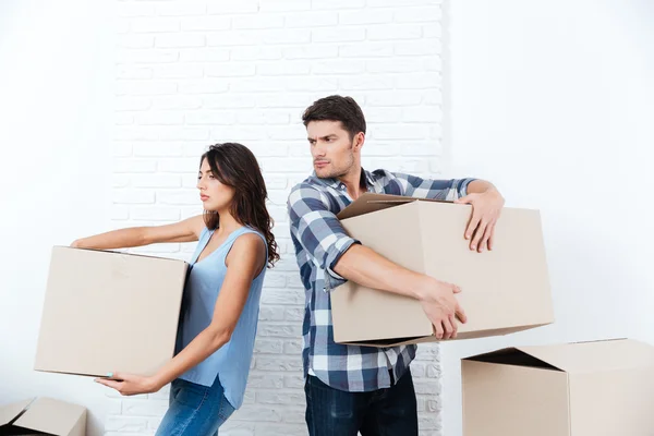 Young couple is arguing about — Stock Photo, Image