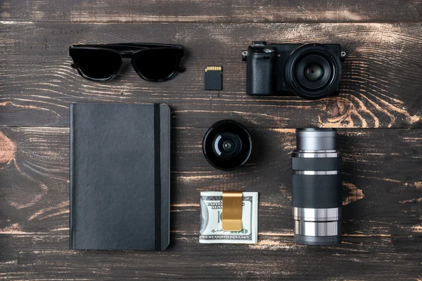 Reis concept - items van mannen accessoires — Stockfoto