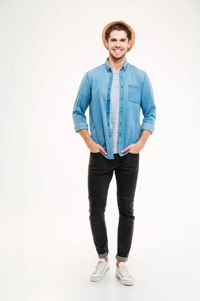 Full length portrait of a happy casual man standing — Stock Photo, Image