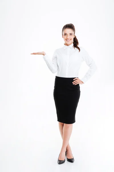 Full length portrait of a businesswoman holding copy space — Stock Photo, Image