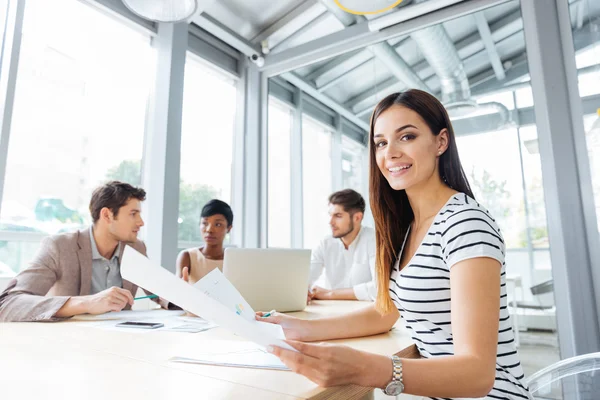 Sucessful woman on business meeting in conference room — Stock Photo, Image