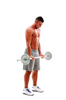 yakışıklı kaslı sporcu izole