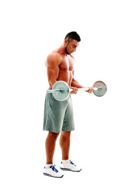 yakışıklı kaslı sporcu izole