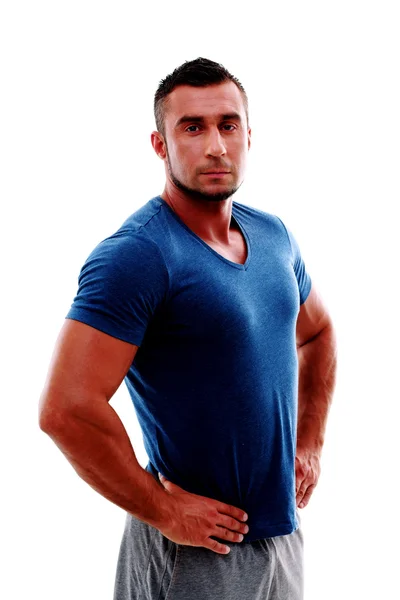 Handsome muscular sportsman isolated — Stock Photo, Image