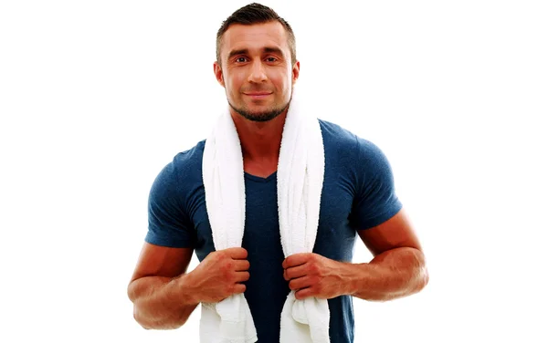 Handsome muscular sportsman isolated — Stock Photo, Image