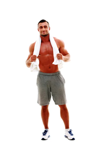 Handsome muscular sportsman isolated — Stock Photo, Image