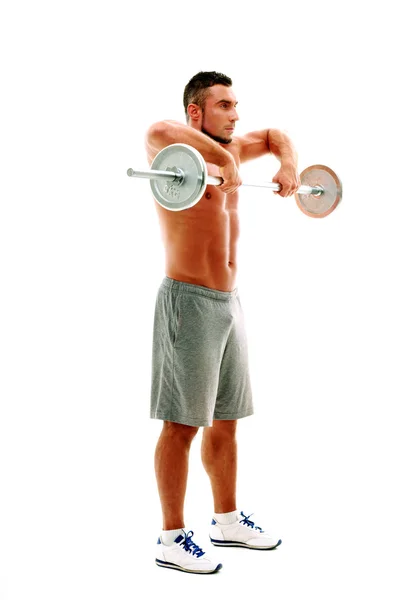 Esportista muscular bonito isolado — Fotografia de Stock