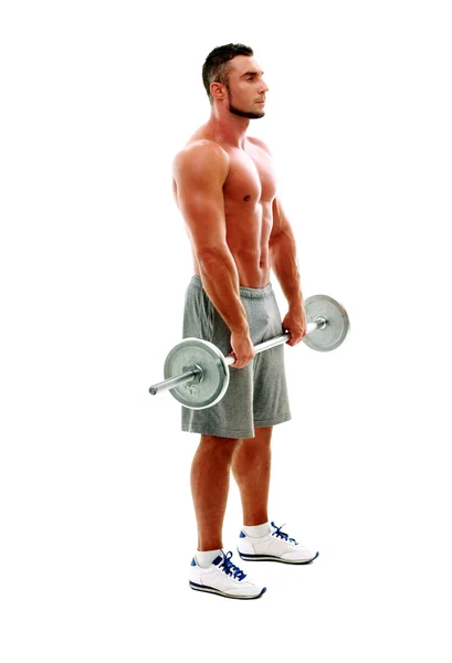 Esportista muscular bonito isolado — Fotografia de Stock