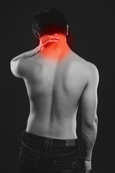 Asian man having pain isolated — Stock Photo, Image