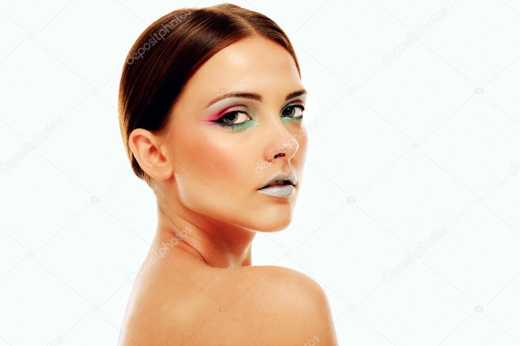 Portrait de jolie femme isolée sur un blanc — Photographie Vadymvdrobot