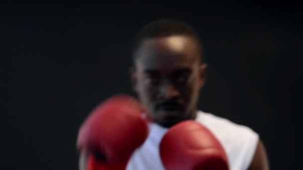 Jovem pugilista afro-americano — Vídeo de Stock