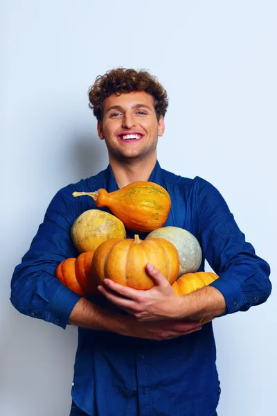 Handsome man with curly hair — Stock Photo, Image