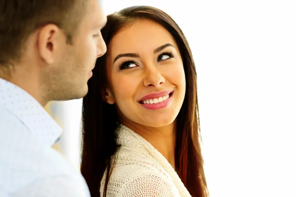 Portrait of a young beautiful couple at home — Stock Photo, Image