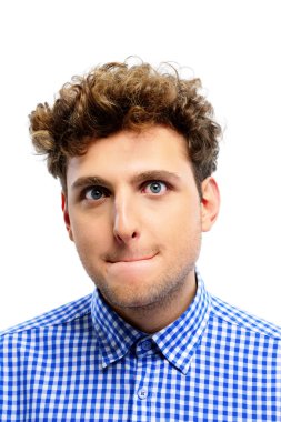 İzole yakışıklı komik adam