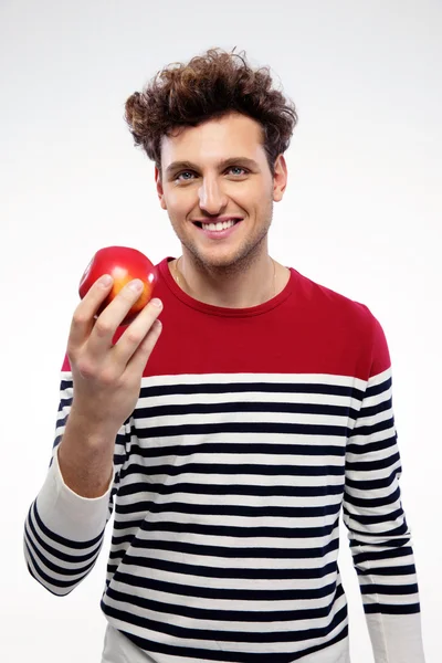 Hombre guapo con el pelo rizado aislado — Foto de Stock