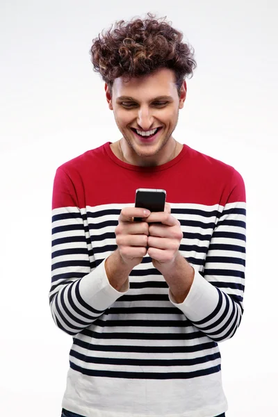 Handsome man with curly hair isolated — Stock Photo, Image