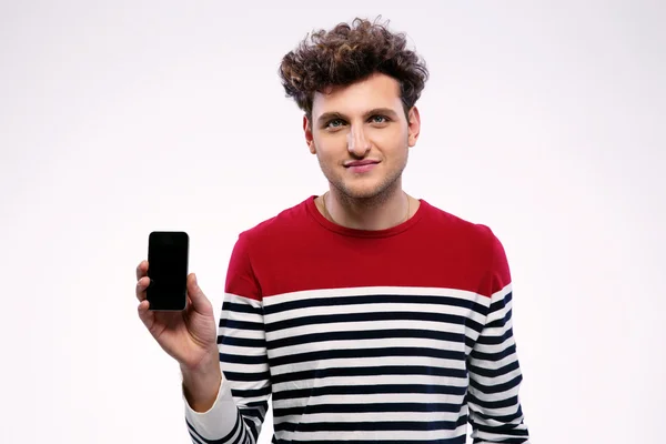 Handsome man with curly hair isolated — Stock Photo, Image