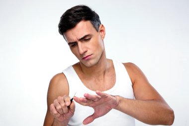 İzole yakışıklı bir adam portresi