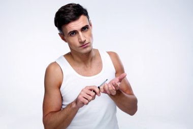 İzole yakışıklı bir adam portresi