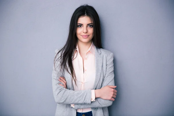 Beautiful cute woman with arms folded — Stock Photo, Image