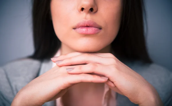 Immagine primo piano delle labbra della donna — Foto Stock