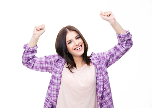 Ganadora mujer celebrando el éxito —  Fotos de Stock