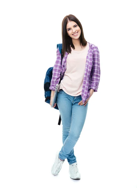 Full length portrait of a smiling young woman — Stock Photo, Image