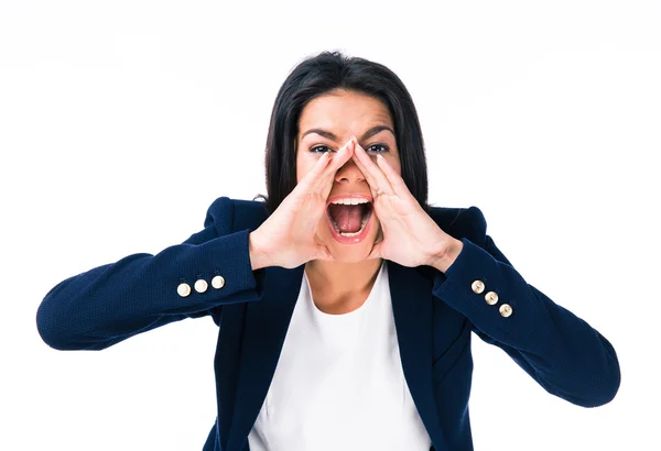 Angry businesswoman screaming — Stock Photo, Image