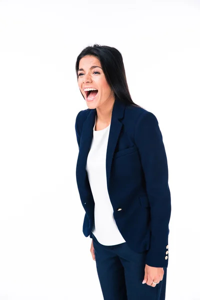 Young businesswoman screaming — Stock Photo, Image