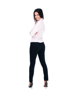 Bir iş kadını arkadan görünüm portresi