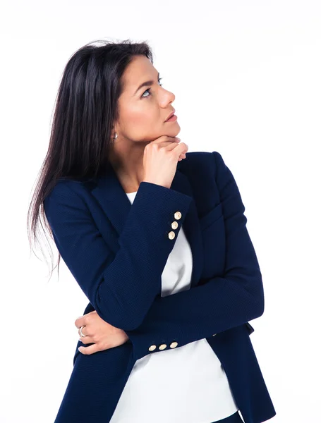 Retrato de una mujer de negocios pensativa mirando hacia otro lado —  Fotos de Stock