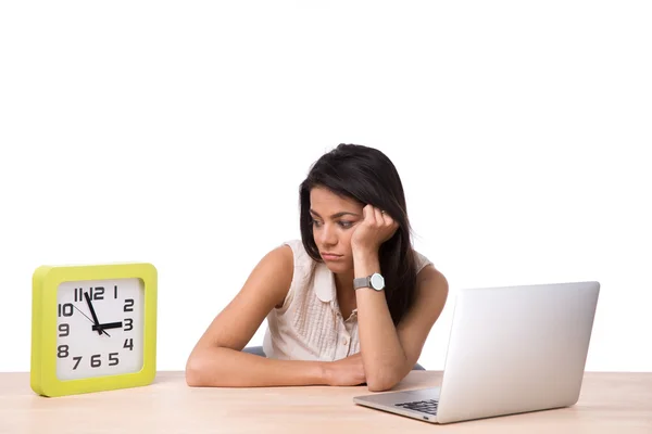 TIred businesswoman sitting at the table — Stock Photo, Image