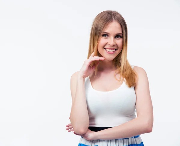 Retrato de uma jovem mulher sorridente — Fotografia de Stock