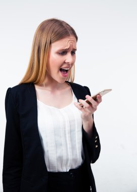 Smartphone'da bağırarak işkadını