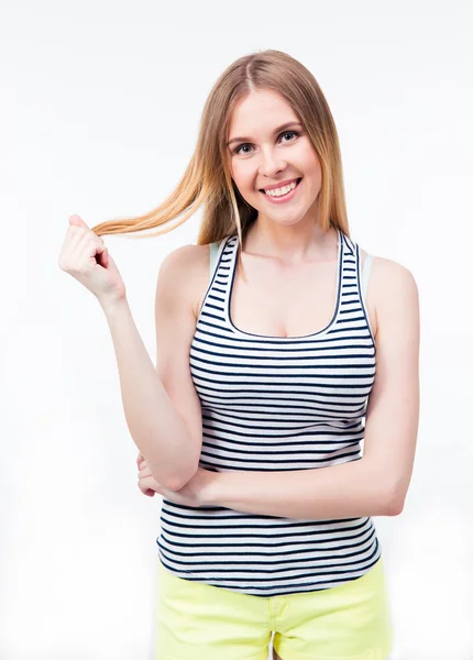 Retrato de una bella mujer sonriente —  Fotos de Stock