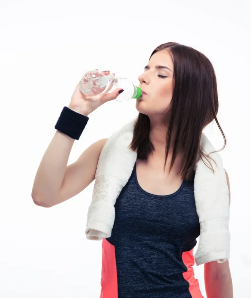 Wody pitnej fitness kobieta — Zdjęcie stockowe