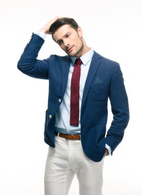 Yakışıklı bir dalgın işadamı portresi