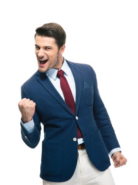 Yakışıklı işadamı başarısını kutluyor