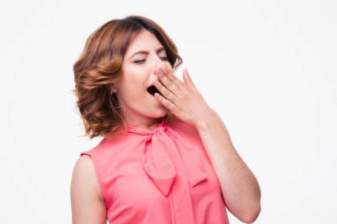 Young woman yawning clipart