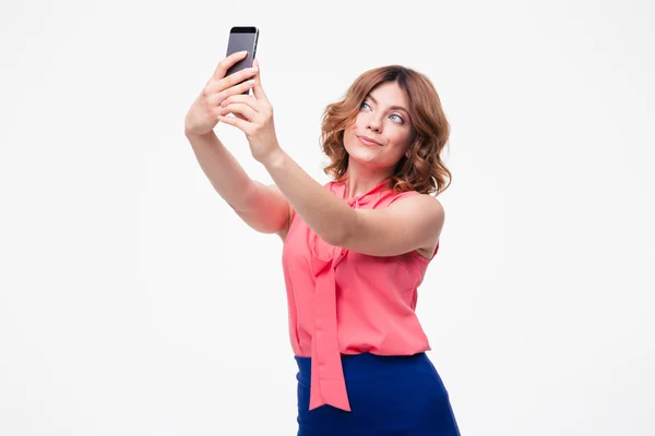 Elegante leuke vrouw maken selfie foto — Stockfoto