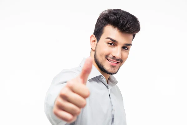 Gelukkig jonge man met duim omhoog — Stockfoto