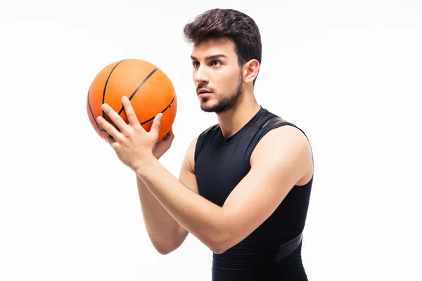 Jogador de basquete com bola — Fotografia de Stock