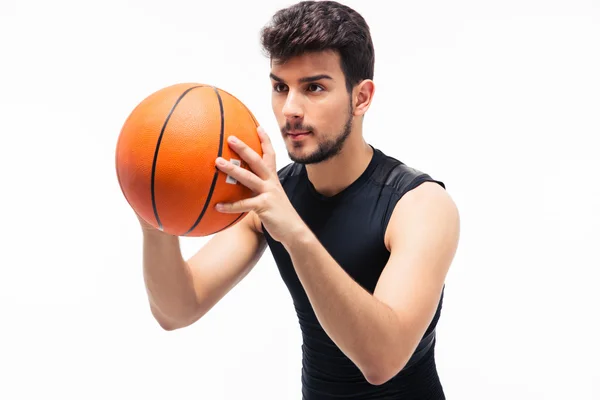 Basketballspieler mit Ball — Stockfoto