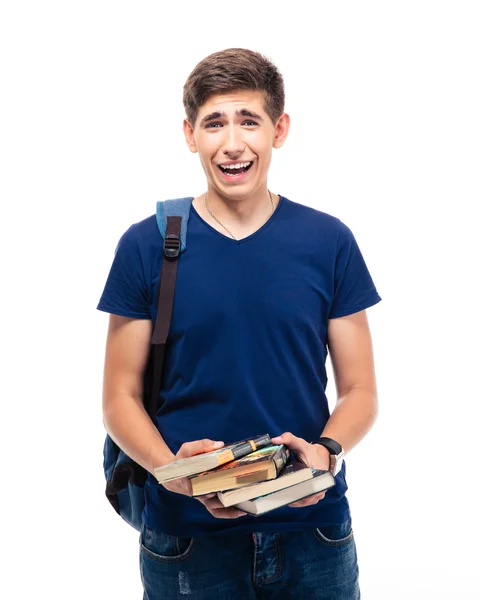 Portret van een mannelijke student geïsoleerd op een witte achtergrond — Stockfoto