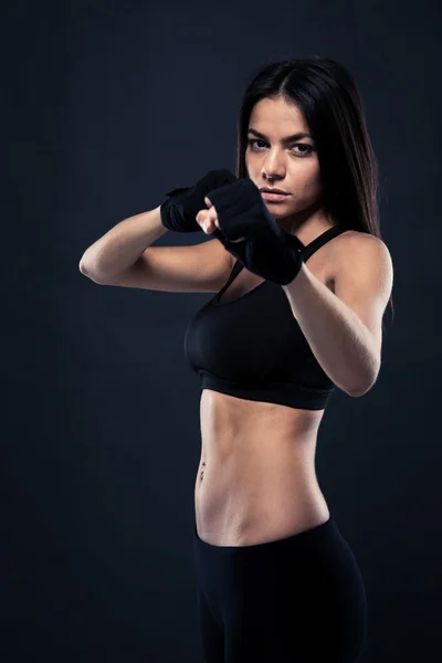 Fitness woman ready to fight — 스톡 사진